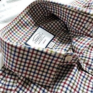 Charles Tyrwhitt Country Slim Fit Navy and Berry Check Shirt